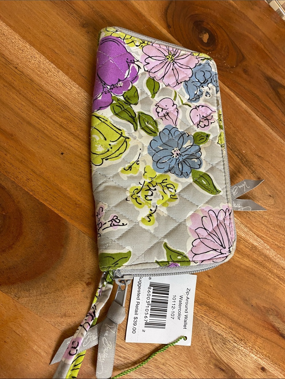 Vera Bradley Zip-Around Wallet / Wristlet Retired Print “Watercolor”